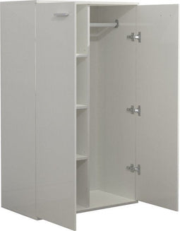 VDD - Kledingkast - 4 opbergvakken 3 legplanken - 120 cm hoog - Wit