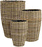 Mica Decorations Mand Marcia - 48x48x70 cm - Rotan - Grijs - Set van 3