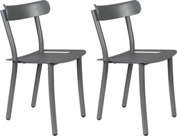 Zuiver Friday Stapelbare Tuinstoel - Set Van 2 - Mat Grijs Aluminium
