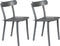 Zuiver Friday Stapelbare Tuinstoel - Set Van 2 - Mat Grijs Aluminium