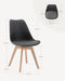 Woltu BH29gr-2 - Eetkamerstoelen Set van 2 - Ergonomisch Design - Massief Hout en Kunstleer - Grijs (2 stuks)