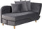 MERI II - Chaise longue opberg - Donkergrijs - Rechterzijde - Fluweel