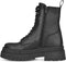 PS Poelman Korio - Leren Chunky Plateau Combat Veterlaarzen - Zwart - Dames - Maat 40