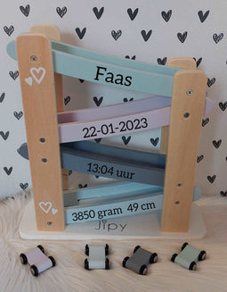 Jipy Houten Autobaan Paars/Blauw