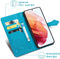 iMoshion Hoesje Geschikt voor Samsung Galaxy S21 FE Hoesje Met Pasjeshouder - iMoshion Mandala Bookcase - Turquoise