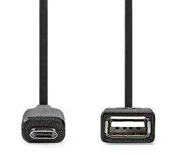 Nedis CCGB60515BK02 - USB 2.0 mini naar USB A - OTG ondersteuning - Zwart
