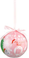 Set van 4 Kerstbal baby - Kerstversiering - Eerste kerst - Franse tekst mon premier no«l - Roze en blauw