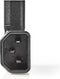 Nedis Verlengstekker - IEC-320-C13 - IEC-320-C14 - Rechts Gehoekt - Vernikkeld - PVC - Zwart - Envelop - 1 Stuks