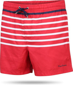 Pierre Cardin - Gestreepte Swim Short - Heren zwembroek - Rood - Maat XL