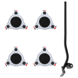 Meubelrollers 4 st met lifter 14,5x13,5x4 cm staal 400 kg