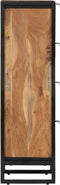 vidaXL - Badkamerkast - 40x30x100 - cm - massief - acaciahout - en - ijzer