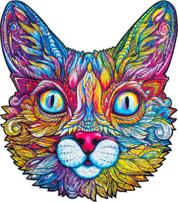 UNIDRAGON Houten Puzzel Voor Volwassenen Dier - Indrukwekkende Kat - 700 stukjes - Royal Size 47x52 cm