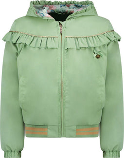 Le Chic BRACHA C212-5213 - Meisjes Jas - Vrolijke zomer bomber met ruffles - Groen