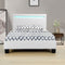 Juskys Verona - Gestoffeerd Bed - LED Verlichting - Wit - 90 x 200 cm