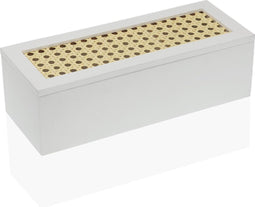 Doos-Juwelenkistje Versa Rechthoekig Wit (10 x 8 x 26 cm)