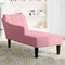 vidaXL - Chaise - longue - met - rechterarmleuning - fluweel - roze