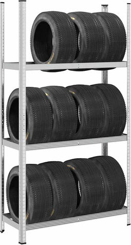 vidaXL - 3-laags - bandenrekken - 2 - st - 110x40x200 - cm - staal - zilverkleurig