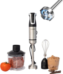 Royalty Line® ESMS800 Staafmixer - 3 in 1 Staafmixer Set - 800W Hakmolen & Garde - Handmixer Met Snelheidsinstellingen - RVS