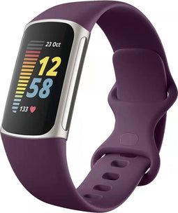 imoshion Bandje Geschikt voor Fitbit Charge 5 / Charge 6 - imoshion Siliconen bandje - Paars