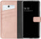 Selencia Galaxy S21 FE - Echt Lederen Bookcase - 3 Pashouders - Roze