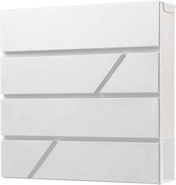 BRASQ Brievenbus Deluxe PB200 - Wandbrievenbus met Slot en Krantenvak - Wit