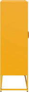 vidaXL - Hoge - kast - 68x39x123 - cm - staal - mosterdgeel