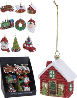 Nampook Hangdeco Kerstfiguur - 9 cm - 3 Kersthangers