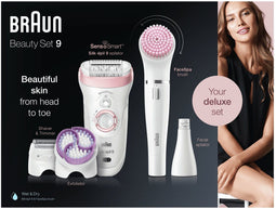 Braun Silk-épil BS 9-975 - Beauty Set - Epileerapparaat Scheerapparaat Scrubber - Wit Roze