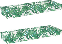 vidaXL - Ligbedkussens - voor - Bank - 2 - stuks - Bladpatroon - 120x40x8 - cm - Oxford - Stof