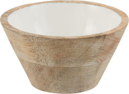 J-Line kom Mango - hout - wit - small - 2 stuks