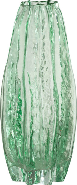 J-Line vaas Ribbels - glas - aqua - large