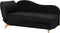 MERI - Chaise longue - Zwart - Linkerzijde - Fluweel