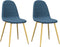 vidaXL - Eetkamerstoelen - 2 - st - fluweel - blauw