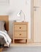 Nachtkastje Alexandra House Living Honing Ek Metaal Dennenhout 48 x 62 x 36 cm 2 lades