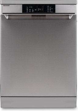 Sharp QWNA1DF45EIEU - Vrijstaande vaatwasser - 15 couverts - 45 dB - RVS deur