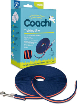 Coachi trainingslijn sleeplijn blauw - koraal 10 meter