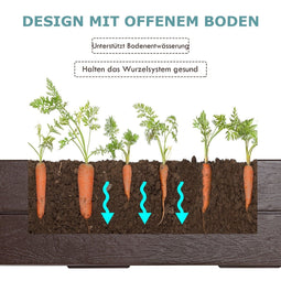 Coast 120 x 120 cm verhoogde bed zeskoekend plantendoos voor bloemen bruin voor bloemen