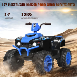 Coast 12V Elektro Kinderquad met koplamp Mini Electroquad met muziek en hoorn 4 wielen Kinderen Quad