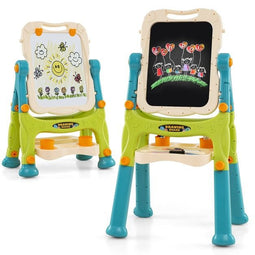 Coast 2-in-1 tekenbord met Schildersezel - Polypropeen - vanaf 3 jaar - Wit/Blauw/Groen - 63x36x110