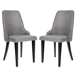 Coast 2 vaste eetkamerstoelen gewatteerde eetkamerstoel keukenstoel 47,5 x 59 x 90,5 cm grijs