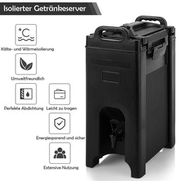 Coast 20L geïsoleerde drankserver gemaakt van voedselveilig LLDPE-materiaal