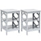 Coast 2er set nachtkastje oo-vormige bijzettafel met 3 niveau salontafel 40 x 40 x 61 cm grijs