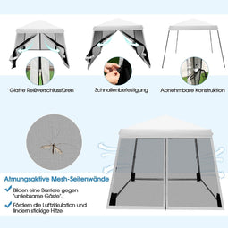 Coast 3 m x 3 m grote dak tent feesttent met rare benen wit