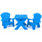Coast 3 TLG. Kinderstoel gemaakt van plastic kindertafel met 2 Adirondack -stoelen blauw