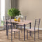 Coast 5 Delige Eettafelset - Tafel met 4 Stoelen - 120 x 70 x 75 - MDF/Staal - Beukenkleur