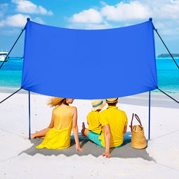 Coast Beach Sun Protection Light Beach Tent met een draagtas en 4 zandzakken LSF 50+-BLUE