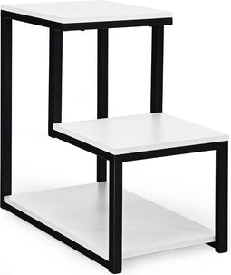 Coast Bijzettafel Industrieel Nachtkastje Voor Woonkamer - 60 x 35 x 59,5 cm - Wit