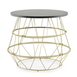 Coast bijzettafel met afneembare tafelblad en opslagruimte 40 x 40 x 38 cm zwart + goud