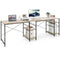 Coast Bureau L-vorm - Omkeerbaar hoekbureau met 4 planken - 242 x 60 x 75 cm