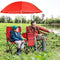 Coast Campingstoel 2-Zits met Parasol - Vissersstoel - Max. 100 kg per stoel - 160 x 55 x 85 cm - Ro